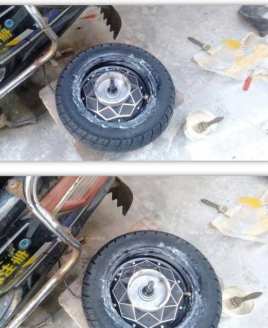 Use lubricating paste to easily install and remove electric vehicle vacuum tires Use lubricating paste to easily install and remove electric vehicle vacuum tires