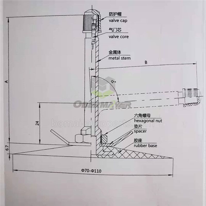 Tubeless TR75A Tire Valve