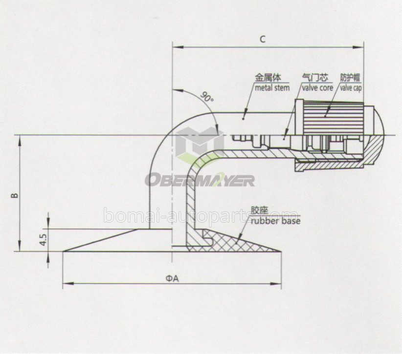 DIN7777-38 tire valve